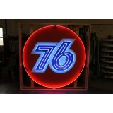 New 76 Gas Porcelain Neon Sign 60" Diameter